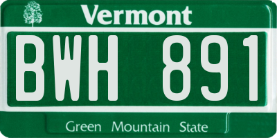 VT license plate BWH891