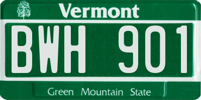 VT license plate BWH901