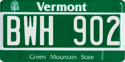 VT license plate BWH902