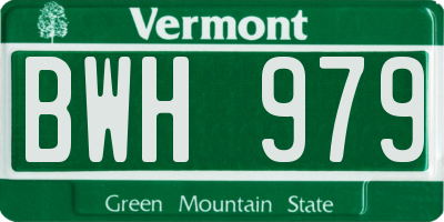 VT license plate BWH979