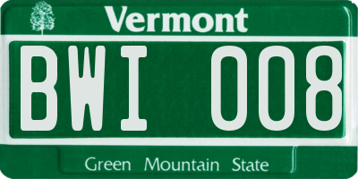 VT license plate BWI008
