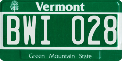 VT license plate BWI028