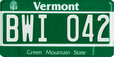 VT license plate BWI042