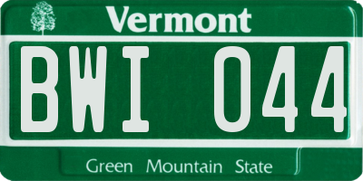 VT license plate BWI044