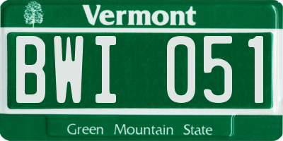 VT license plate BWI051