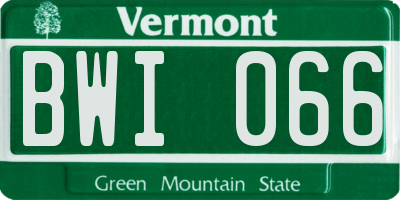 VT license plate BWI066