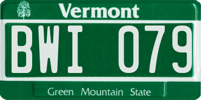 VT license plate BWI079