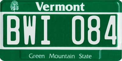 VT license plate BWI084