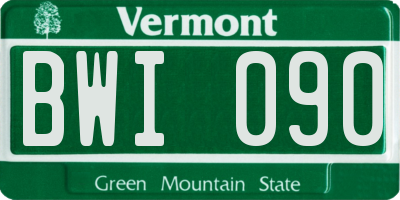 VT license plate BWI090