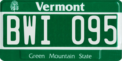 VT license plate BWI095