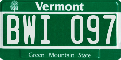 VT license plate BWI097