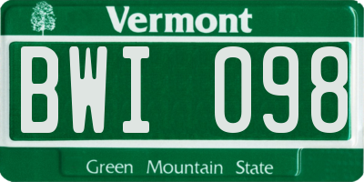 VT license plate BWI098