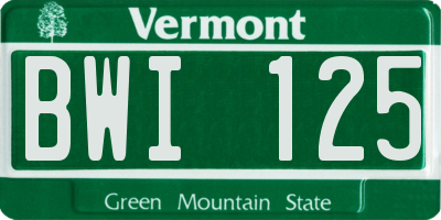 VT license plate BWI125