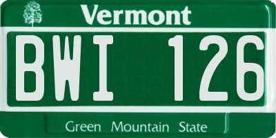 VT license plate BWI126
