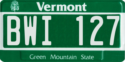 VT license plate BWI127