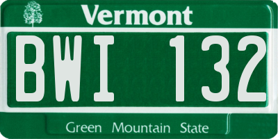 VT license plate BWI132