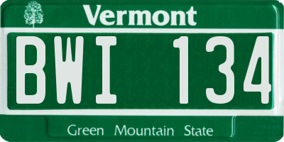 VT license plate BWI134