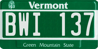 VT license plate BWI137