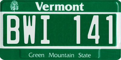 VT license plate BWI141