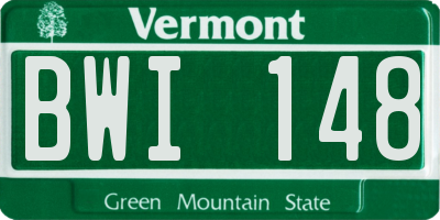 VT license plate BWI148