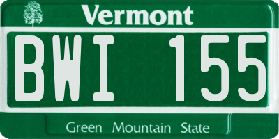 VT license plate BWI155