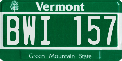 VT license plate BWI157