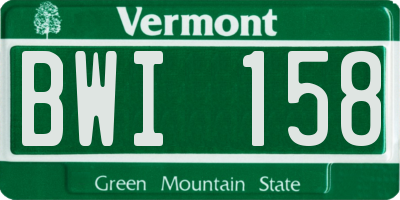 VT license plate BWI158