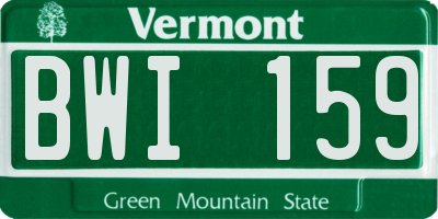 VT license plate BWI159