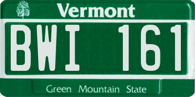 VT license plate BWI161