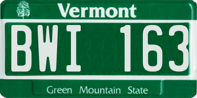 VT license plate BWI163