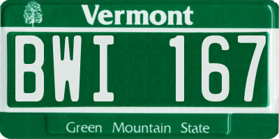 VT license plate BWI167