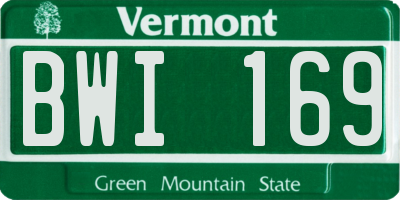 VT license plate BWI169