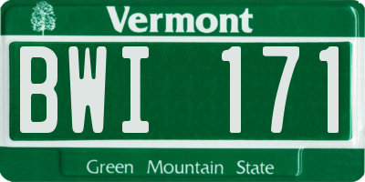 VT license plate BWI171