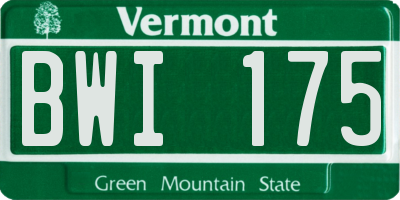 VT license plate BWI175