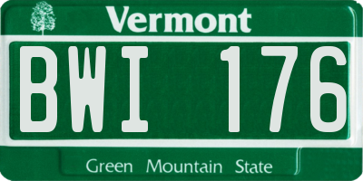 VT license plate BWI176