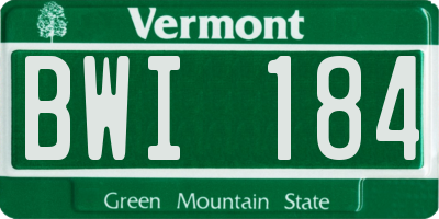 VT license plate BWI184