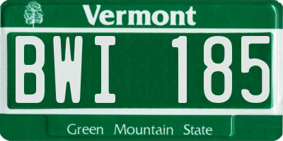 VT license plate BWI185