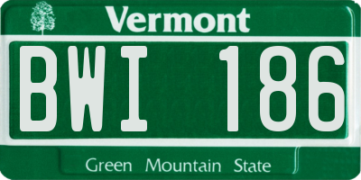 VT license plate BWI186