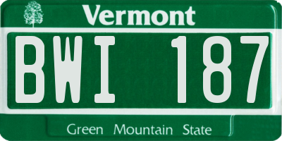 VT license plate BWI187
