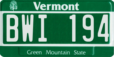 VT license plate BWI194