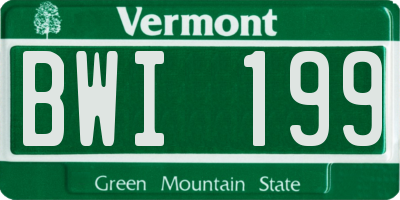 VT license plate BWI199