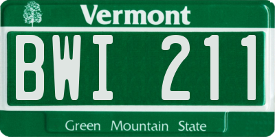 VT license plate BWI211