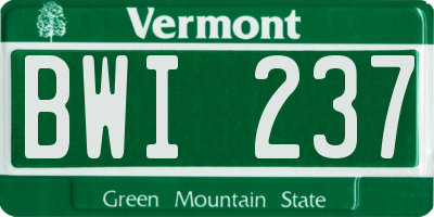 VT license plate BWI237