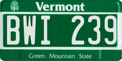 VT license plate BWI239