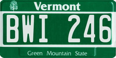 VT license plate BWI246