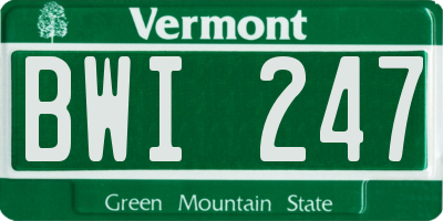 VT license plate BWI247