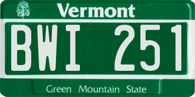VT license plate BWI251