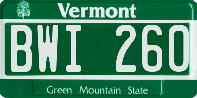 VT license plate BWI260