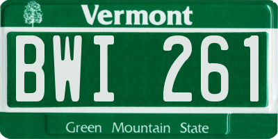 VT license plate BWI261