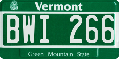 VT license plate BWI266